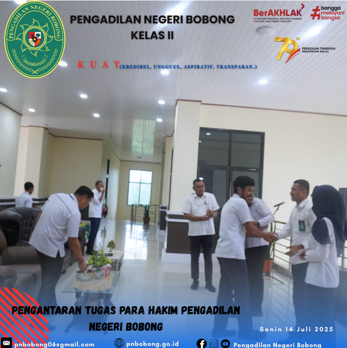 Pengantaran Alih Tugas Para Hakim Pengadilan Negeri Bobong 